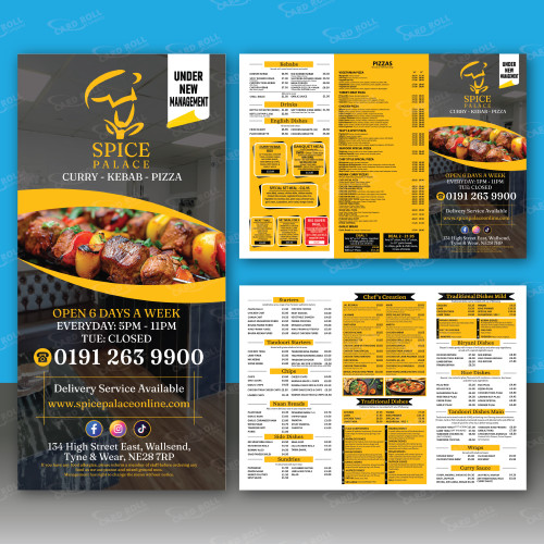 A4 Menu Printing - Restaurant & Café Menus