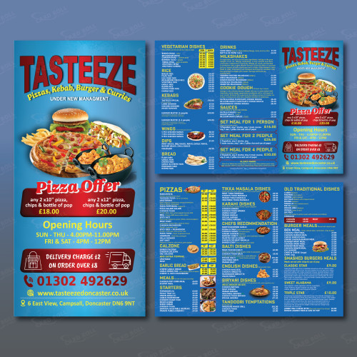 170 GSM A4 Menu Printing - Restaurant & Café Menus 170 GSM A4 Menu Printing - Restaurant & Café Menus