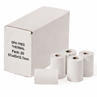 57mm x 40mm Thermal Card Machine Rolls - Box of 20 57mm x 40mm Thermal Card Machine Rolls - Box of 20